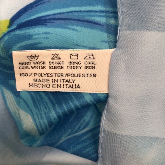 VTG Symphony Scarfs Large Square Scarf Blue Tulip  Design - Picture 6 of 14